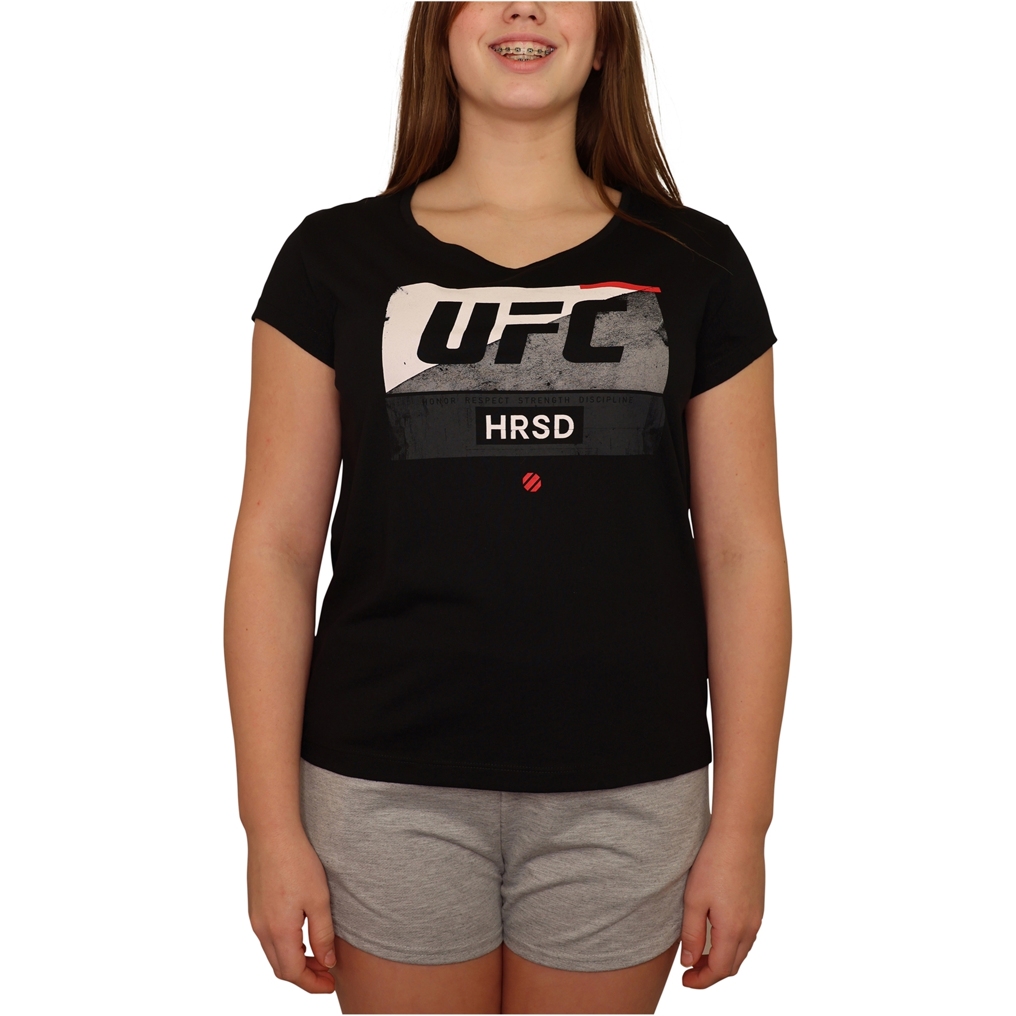 Reebok Womens UFC HRSD Graphic T-Shirt, Black, Medium